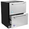 VEVOR - 24 inch Undercounter Refrigerator, 2 Drawer Refrigerator with Different Temperature, 4.87 Cu.ft. Capacity - Black,Silver