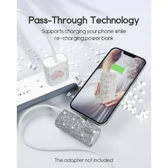 Pass-Through Technology  
Supports charging your phone while re-charging power bank  

The adapter not included