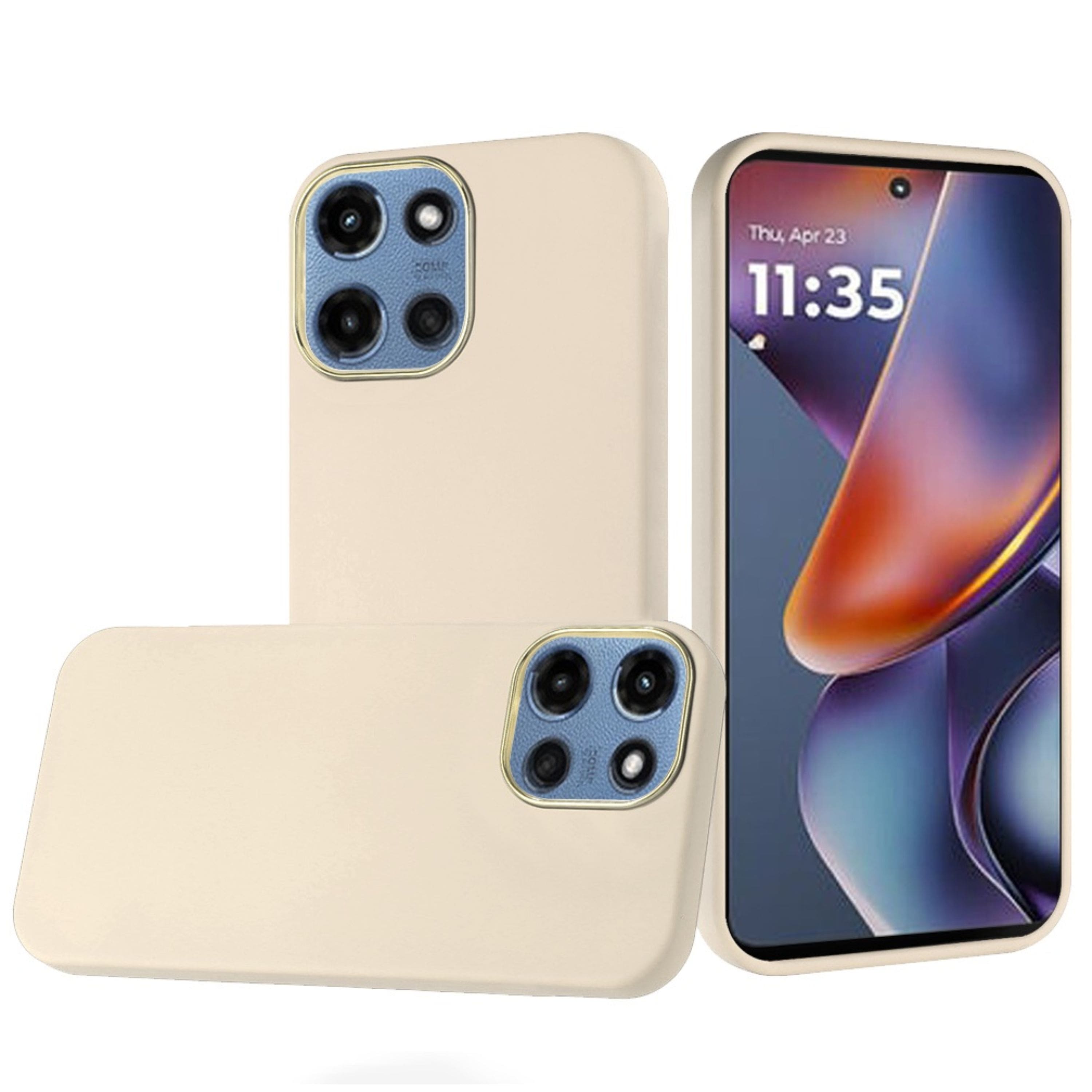 Kitcheniva - Soft Touch Chrome Button Case With Tempered Glass For Moto G 2025/2026/G Play 2026 - White price history on PriceWatchPro