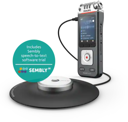 PHILIPS JAN 001025 002035 015 1 13 - 3325
Includes Sembly speech-to-text software trial
AI SEMBLY VoiceTracer