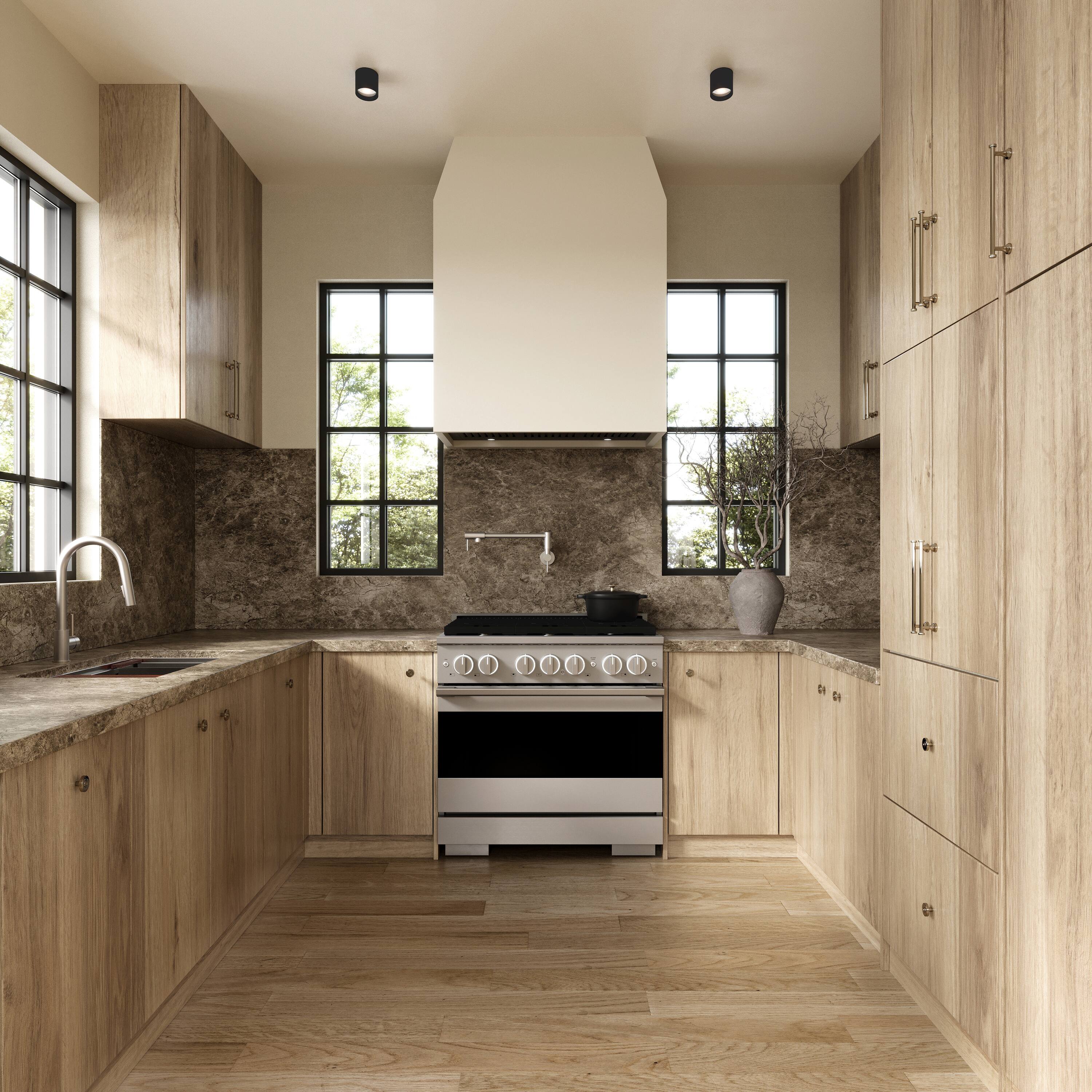 Alt View 2. ZLINE - 36 in. 5.2 cu. ft. Marino Dual Fuel Freestanding Range with 6 Brass Burner Gas Cooktop and Electric Convection Oven - Stainless Steel.