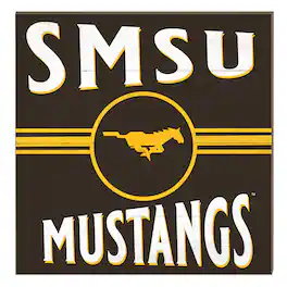 Jardine - Southwest Minnesota State Mustangs 10" x 10" Retro Team Sign - Brown