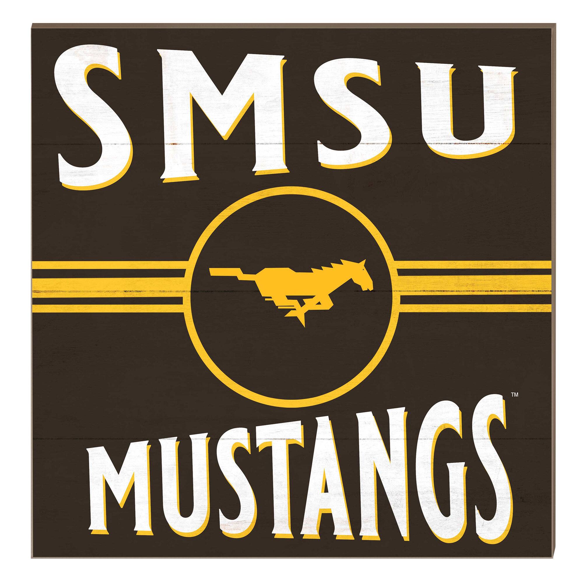 Southwest Minnesota State Mustangs 10" x 10" Retro Team Sign
