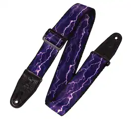 Levy's Leathers - Polyester Guitar Strap, Print Series - 2 inch. Wide - Lightning