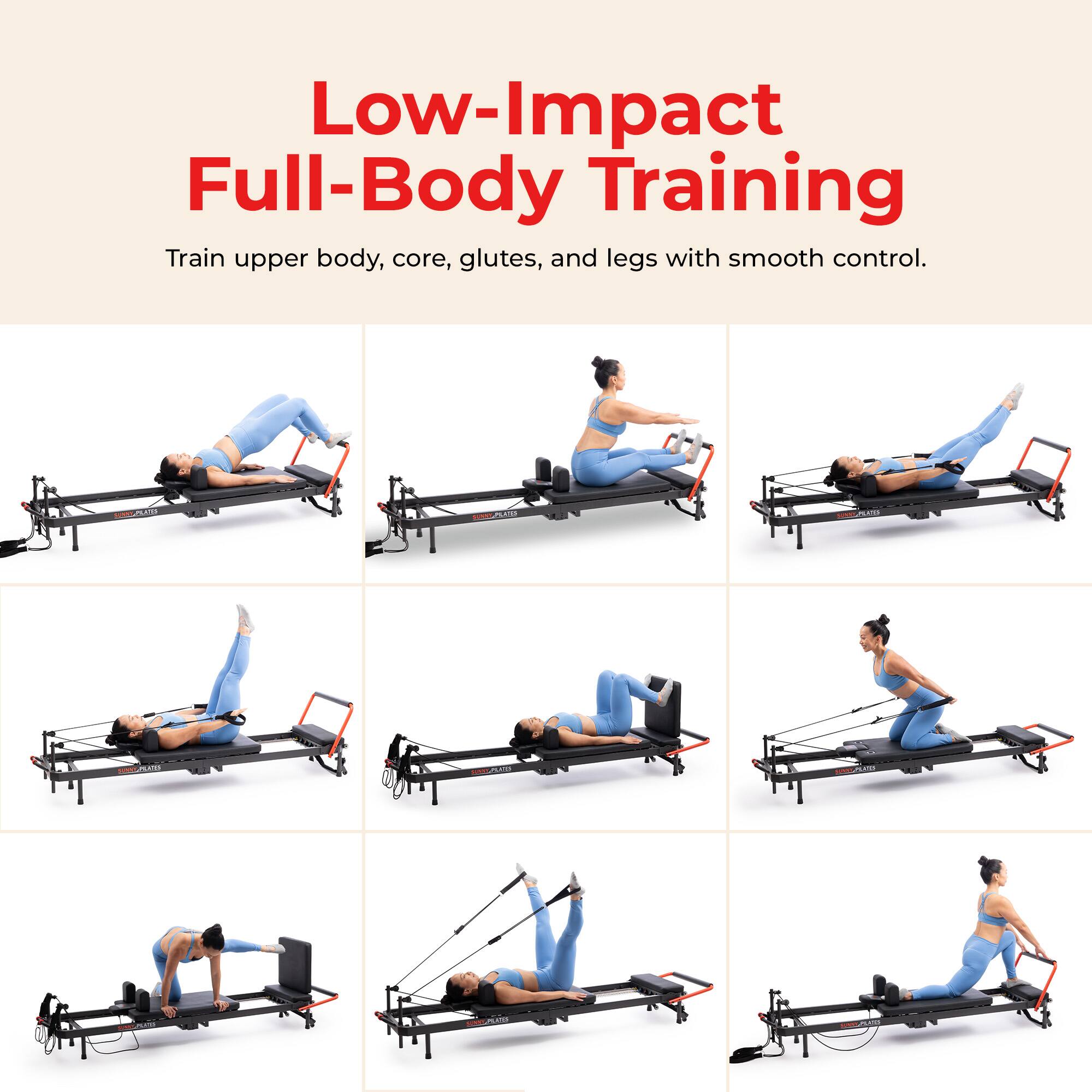 Low-Impact Full-Body Training  
Train upper body, core, glutes, and legs with smooth control.
