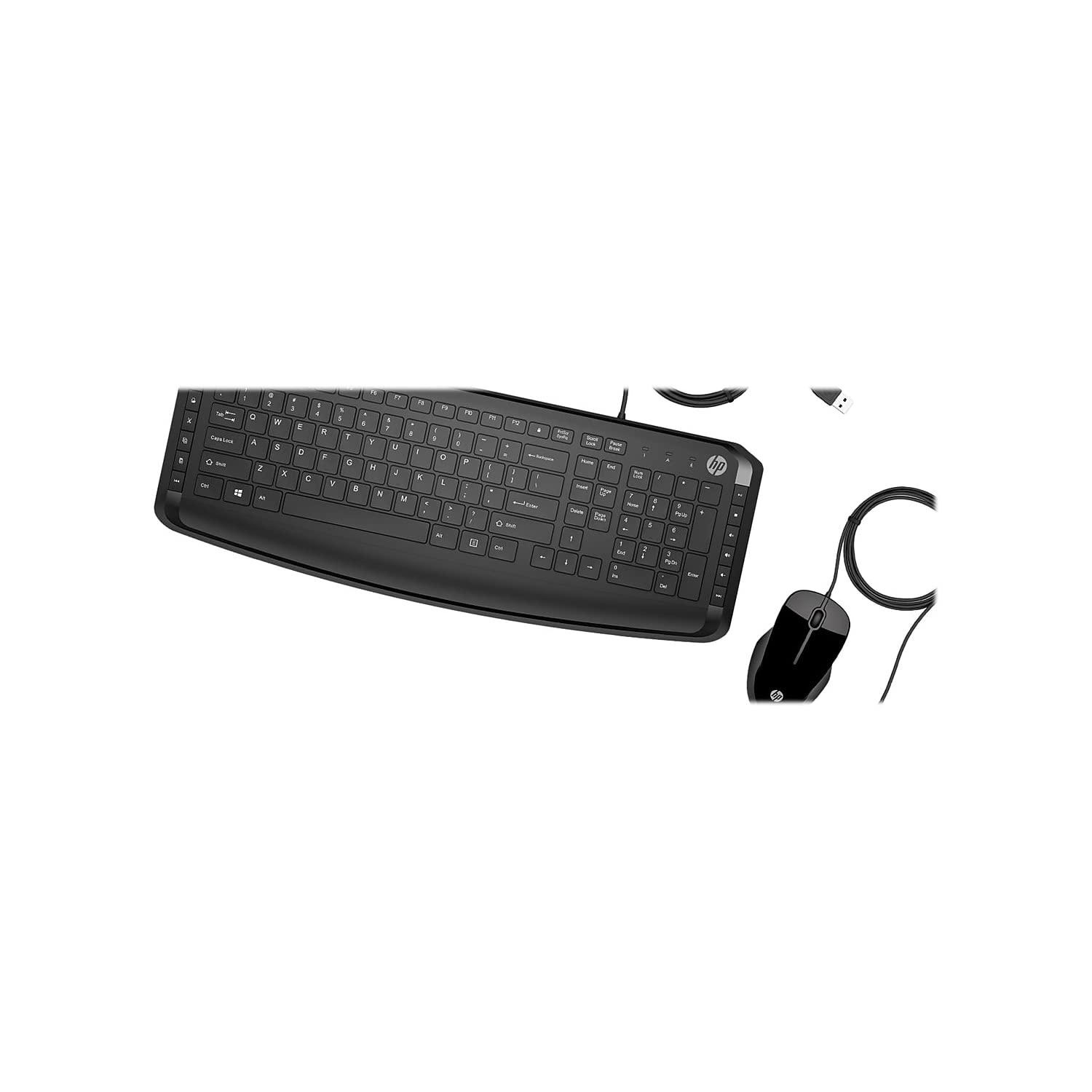 Alt View 1. HP - HP Pavilion Wired Keyboard & Mouse 200 - USB-A, Full-Size, Numeric Keypad, 12 Hotkeys, 1600 DPI, Windows Compatible - Black.