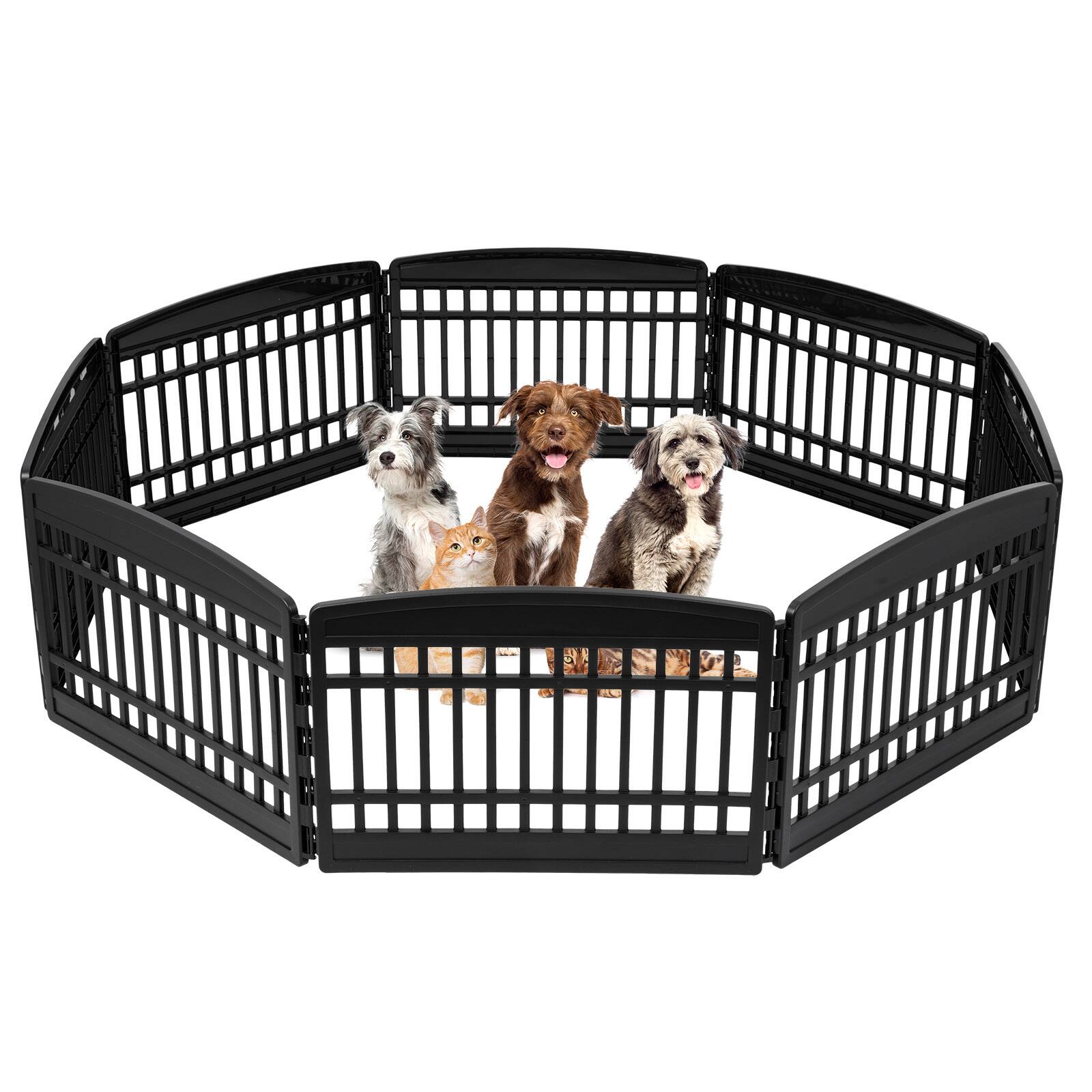 Front. IRIS USA - IRIS USA 24" Exercise 8-Panel Pet Playpen, Dog Playpen, Puppy Playpen, for Small and Medium Dogs, Keep Pets Secure,.