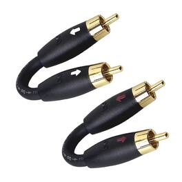AudioQuest - Pre-Amp Jumpers ' RCA Male > Male with RCA to RCA Connectors - Black