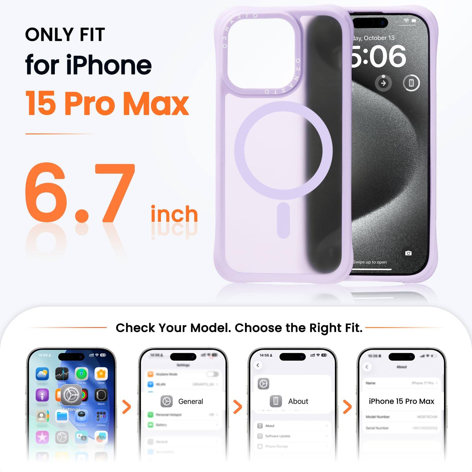 ONLY FIT for iPhone 15 Pro Max  
6.7 inch  

Check Your Model. Choose the Right Fit.
