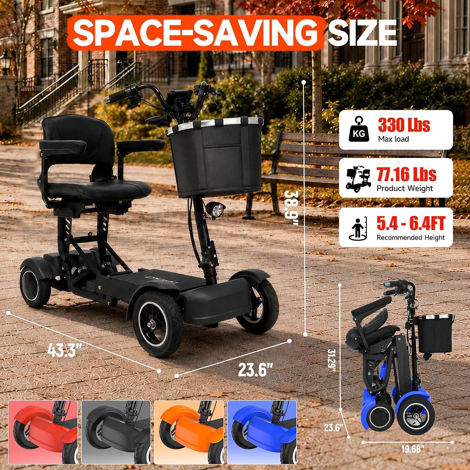 SPACE-SAVING SIZE

330 Lbs Max load

77.16 Lbs Product Weight

5.4 - 6.4FT Recommended Height

43.3"

38.9"

23.6"

31.29"

23.6"

19.68"