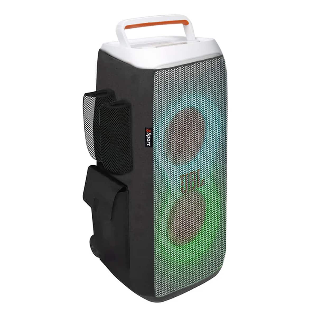 JBL - PartyBox Club 120 Portable Party Speaker with gSport Cargo Sleeve - White