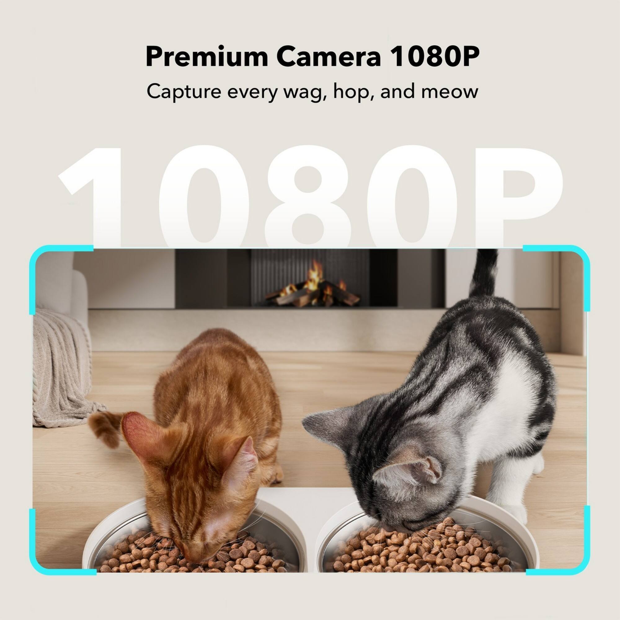 Premium Camera 1080P: Capture every wag, hop, and meow.