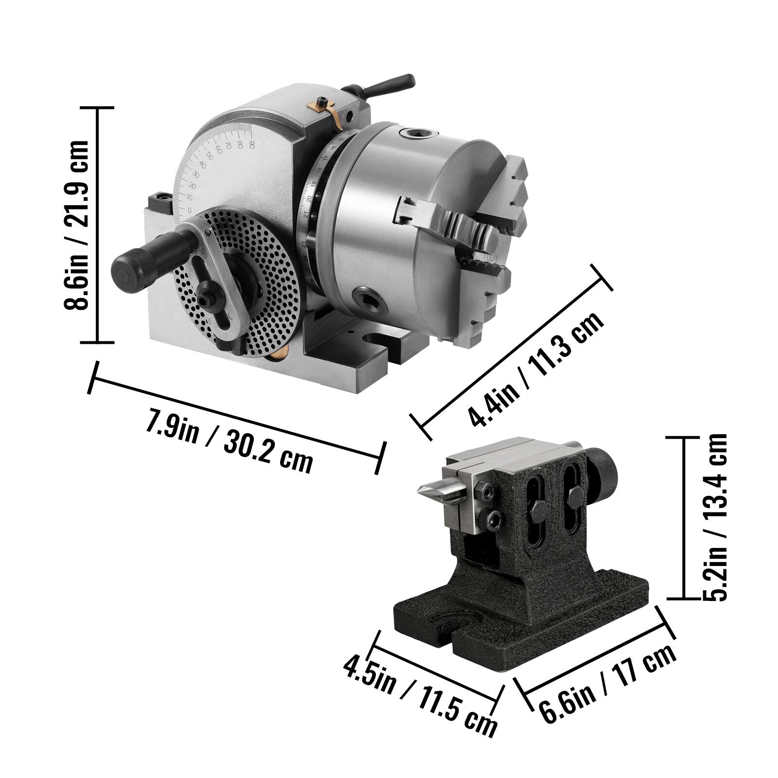 - 8.6in / 21.9 cm
- 7.9in / 30.2 cm
- 4.4in / 11.3 cm
- 5.2in / 13.4 cm
- 4.5in / 11.5 cm
- 6.6in / 17 cm