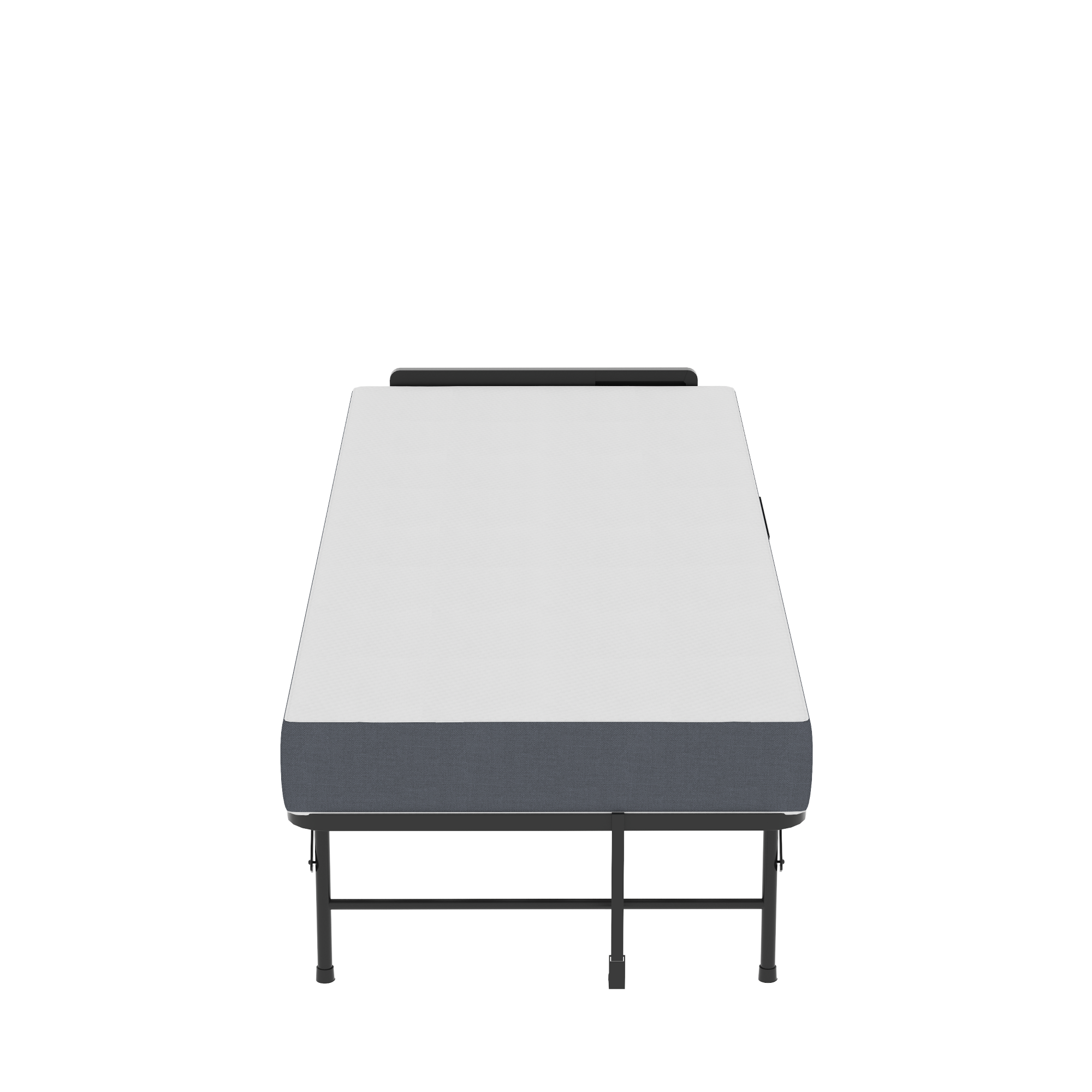 Alt View 4. GOODSILO - 75-Inch Folding Guest Bed with Adjustable Headboard and Memory Foam Mattress, Space Saving Rollaway Bed with Wheels - Black.