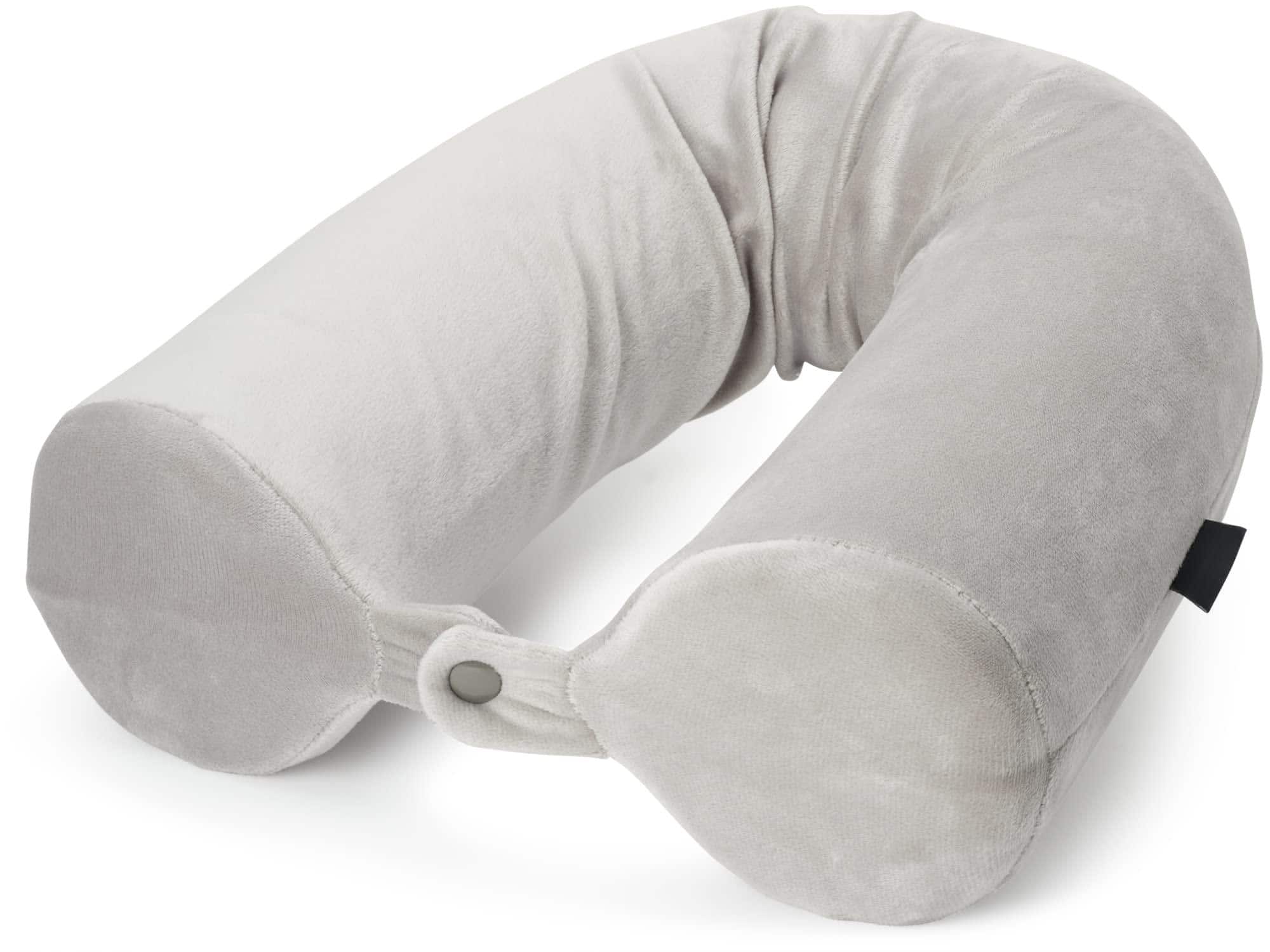 Fabibe - Free Form Travel Pillow - Lightweight Flexible Memory Foam Neck For Sleeping Car Airplane & Support Size: One Size Black - Grey One Size