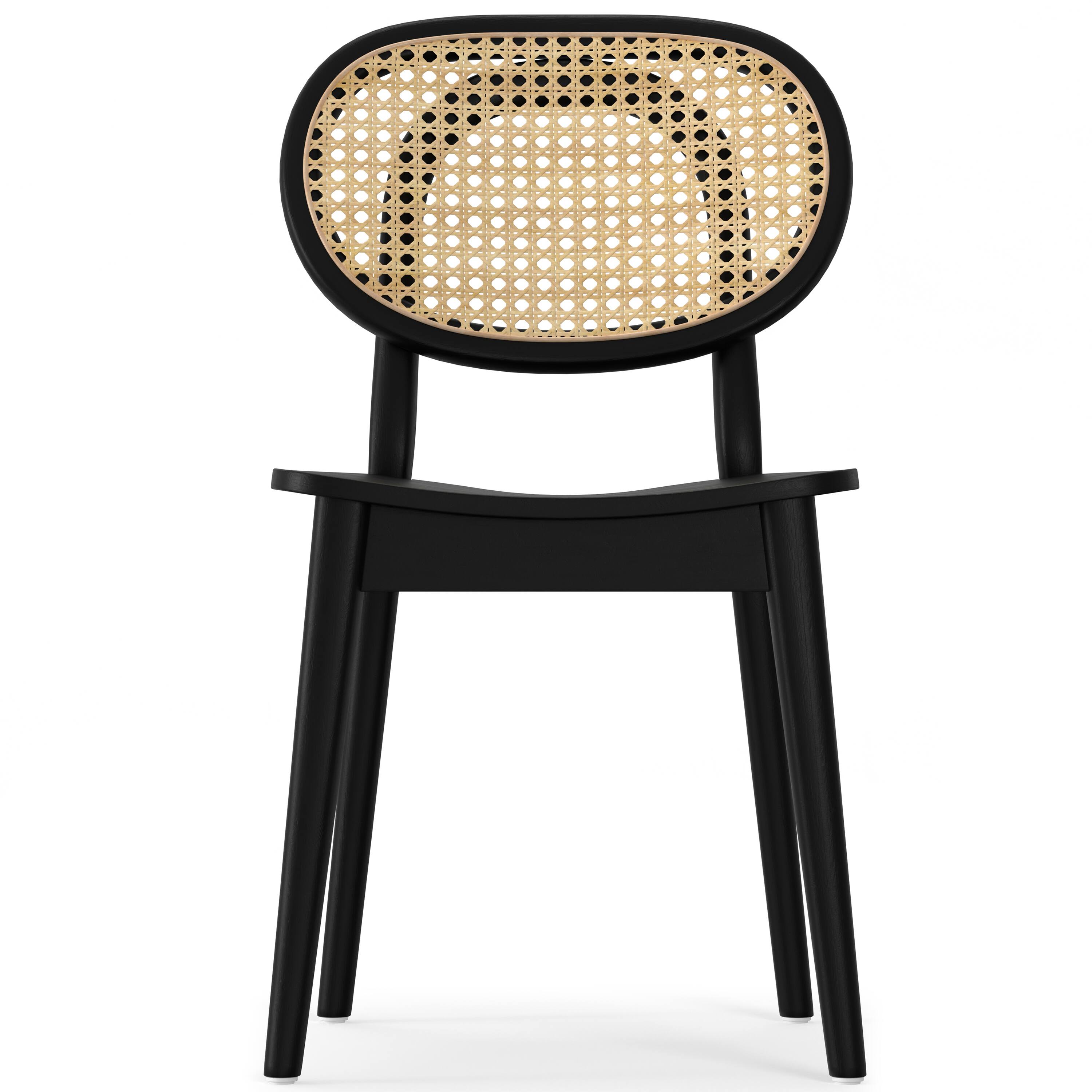 Left. Simpli Home - Rachel Dining Chair (Set of 2) in Black - Black.