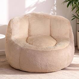 Trinkets Crazed - Bean Bag Chair, Multicolor 41.7" Oversized Cloud Bean Bag Sofa with Back Support - taupe
