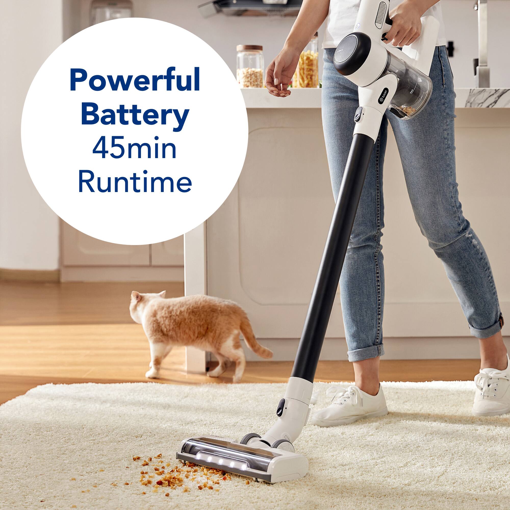 Powerful Battery  
45min Runtime