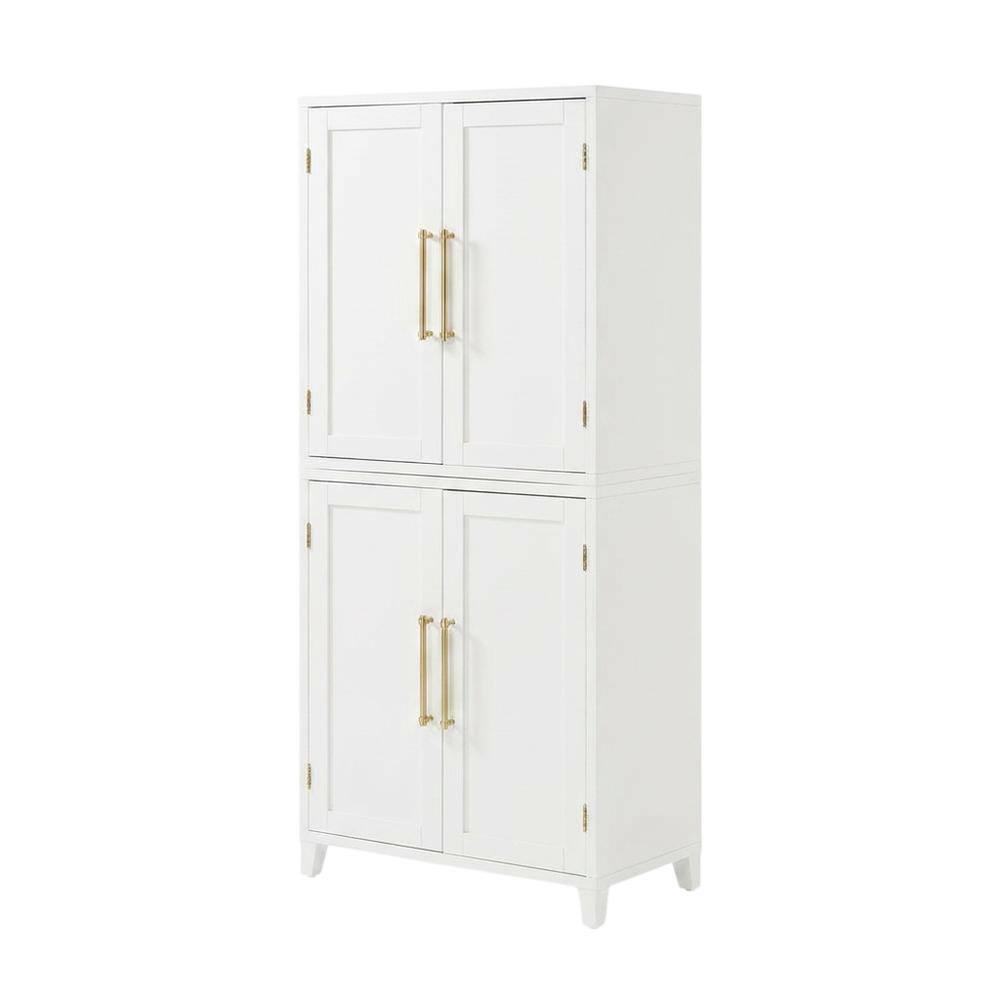 Angle. Crosley Furniture - Roarke Kitchen Pantry Storage Cabinet - White.