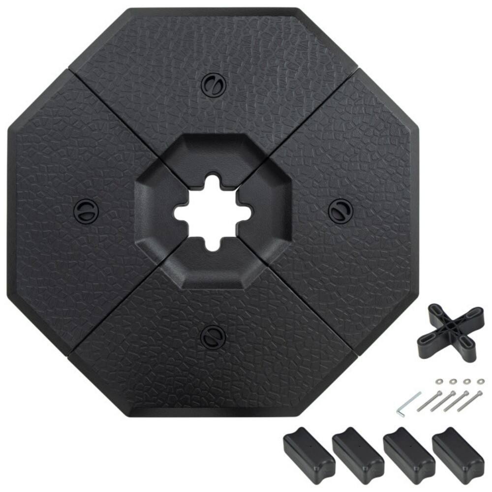 Back. Mondawe - 4 Pieces Patio Cantilever Offset Umbrella Weights Base Plate Set - Black.