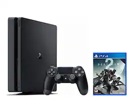 Refurbished Excellent - PS4 Slim Bundle PlayStation 4 Slim 1TB Jet And Destiny 2 Game Console - PlayStation 4