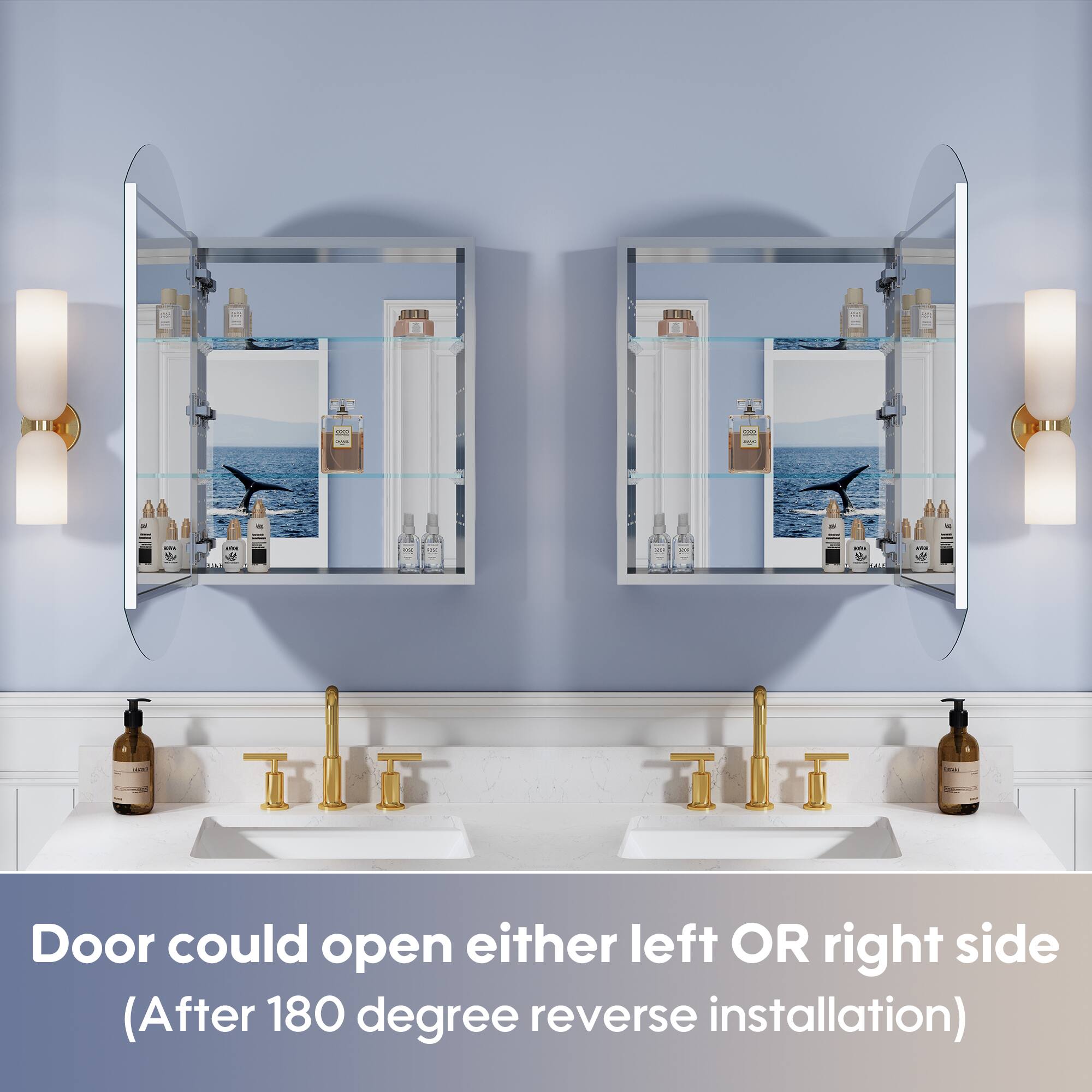 Door could open either left OR right side (After 180 degree reverse installation)