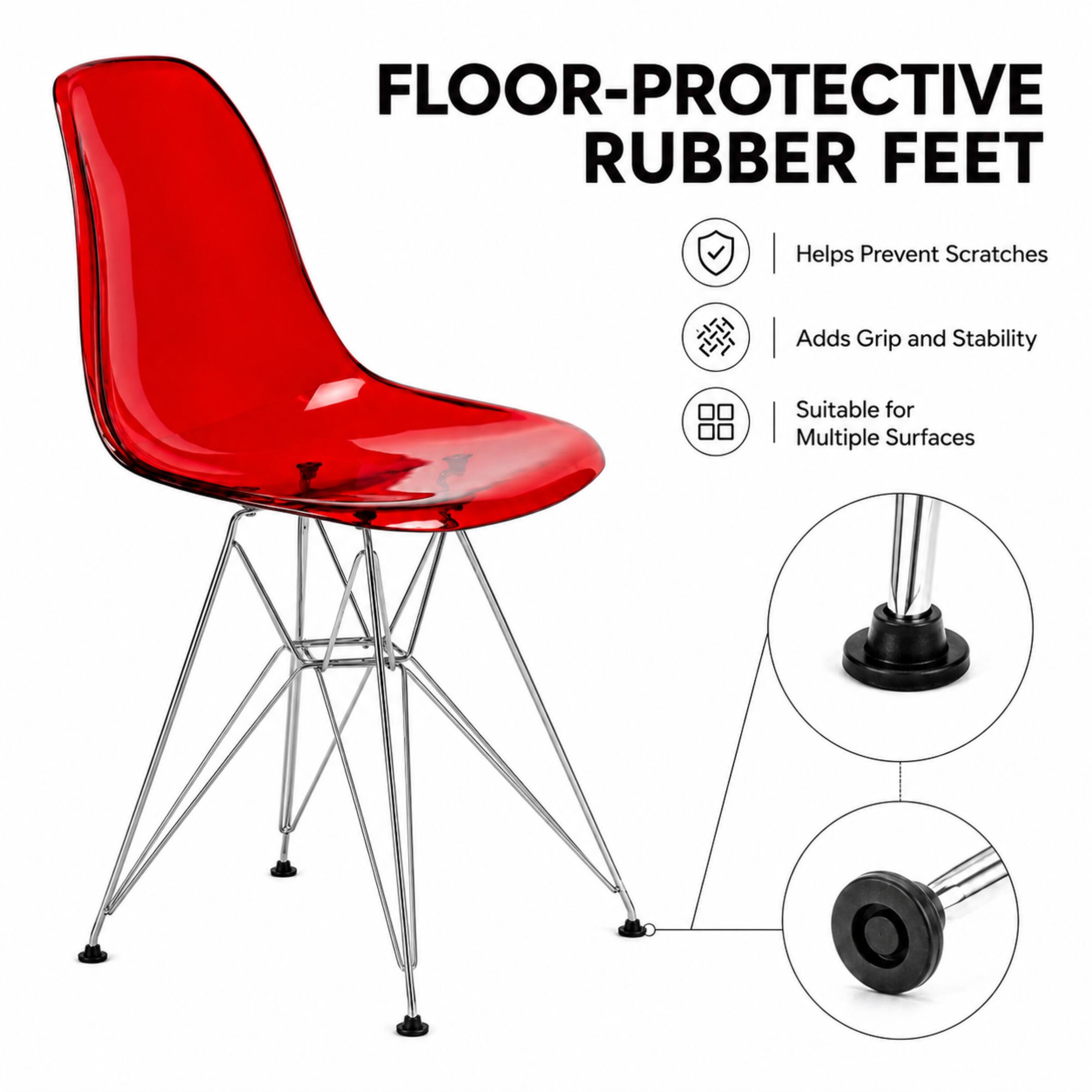 FLOOR-PROTECTIVE RUBBER FEET

- Helps Prevent Scratches
- Adds Grip and Stability
- Suitable for Multiple Surfaces