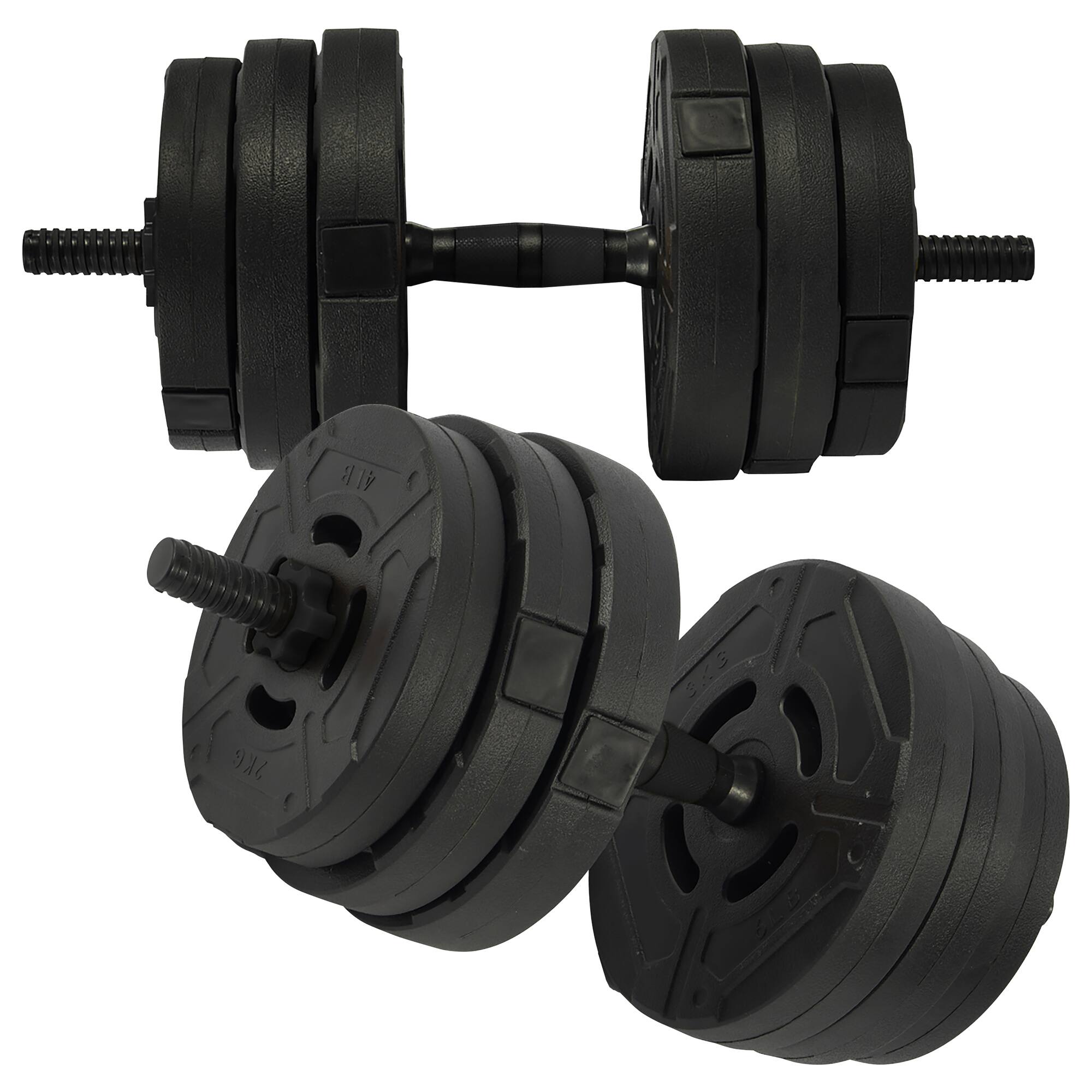 Alt View 7. Fitvids - Fitvids 4 in 1 Adjustable Dumbbell Set, 60lbs Free Weights Set with Connector - black.