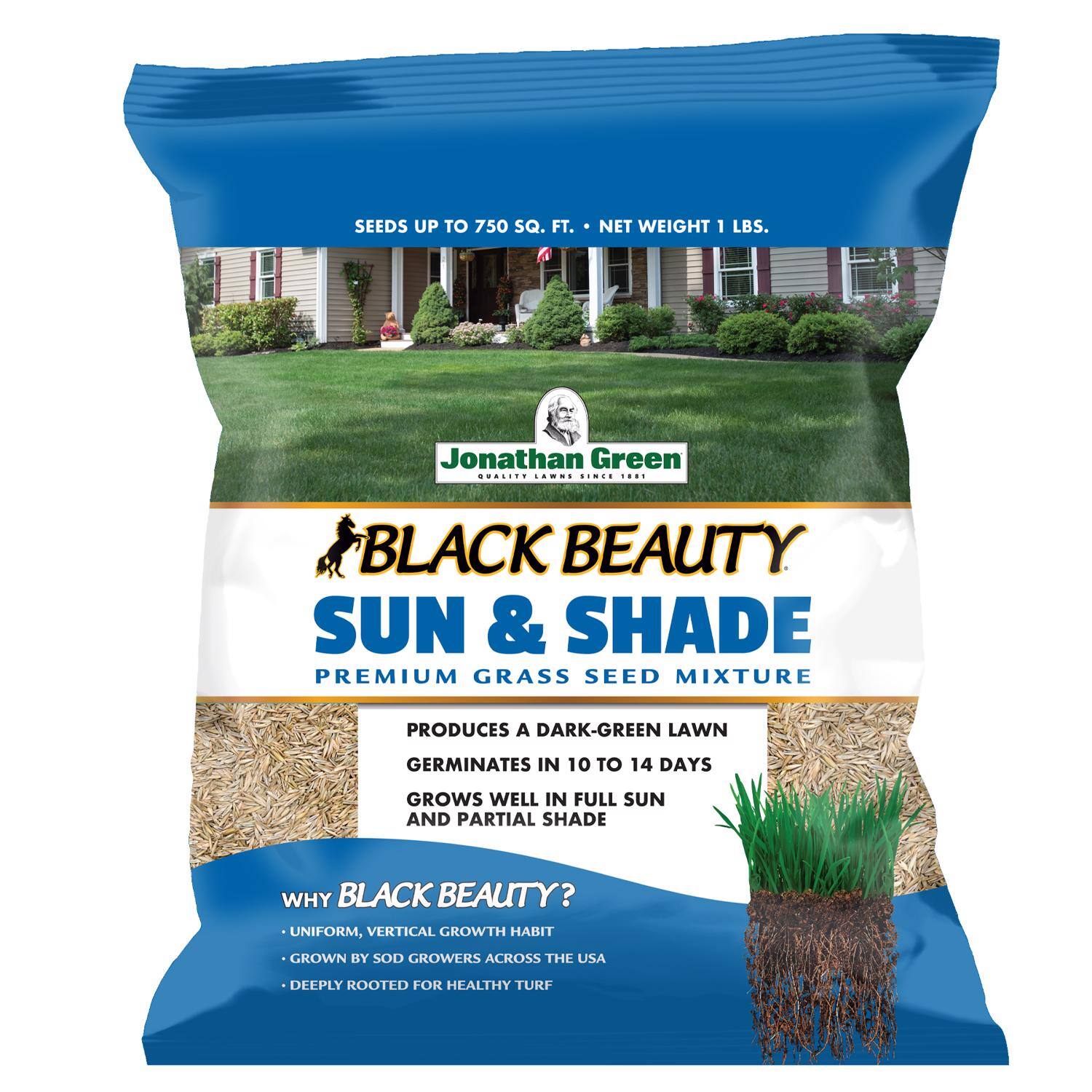 Jonathan Green - Black Beauty Sun and Shade Mixed Partial Shade/Sun Grass Seed 1 lb price history on PriceWatchPro