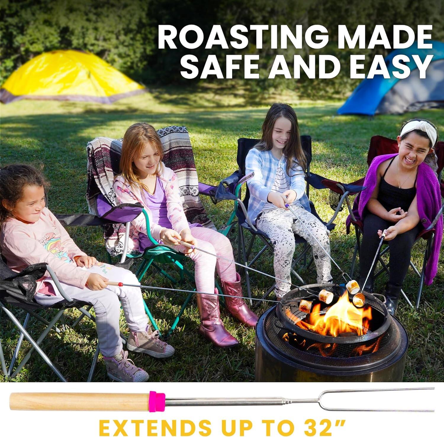 ROASTING MADE SAFE AND EASY  
EXTENDS UP TO 32"