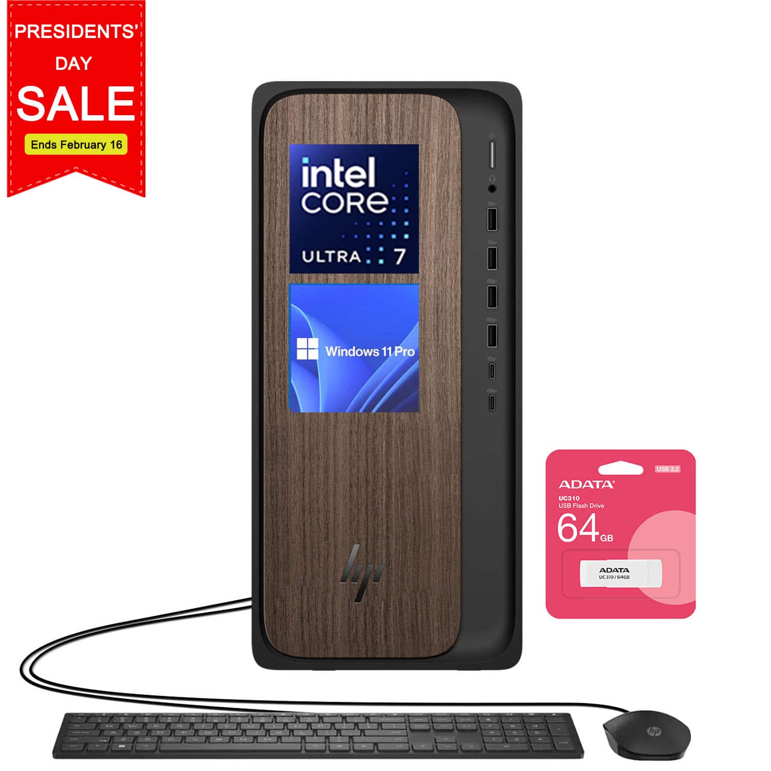 PRESIDENTS' DAY SALE Ends February 16  
intel CORE ULTRA 7  
Windows 11 Pro  
ADATA U310 USB Flash Drive 64 GB
