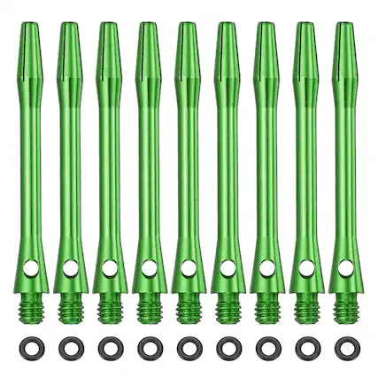 Front. Unique Bargains - Dart Shafts for Steel Tip, Medium 2BA Thread Aluminum Shaft Set, 45mm & 39 Set - Fits Darts Training/Sharpener - Green.