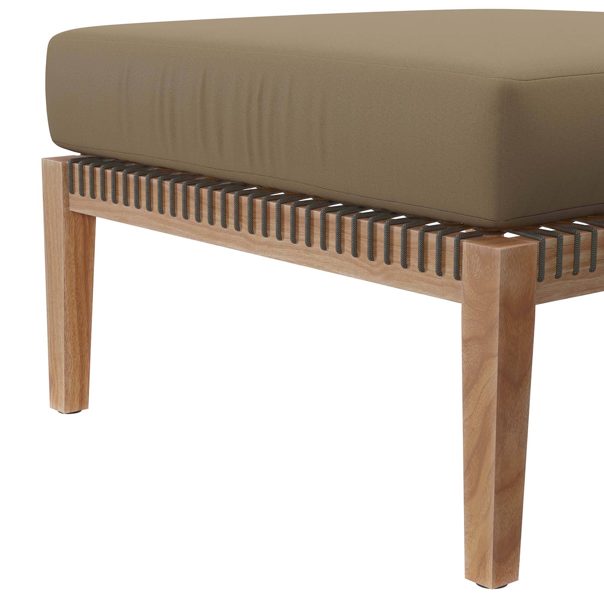 Alt View 2. Modway - Clearwater Outdoor Patio Teak Wood Ottoman by Modway - Gray Light Brown.