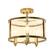 Angle. Lalia Home - 3 Light Semi-flushmount Glass and Metallic Accented - Antique brass.