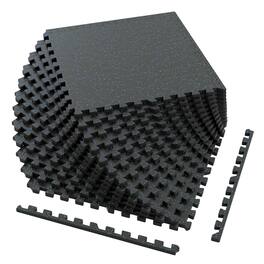 Costway - 0.79" Thick Gym Flooring, 12 Pcs Exercise Equipment Workout Mats with Rubber Top - Slate Blue