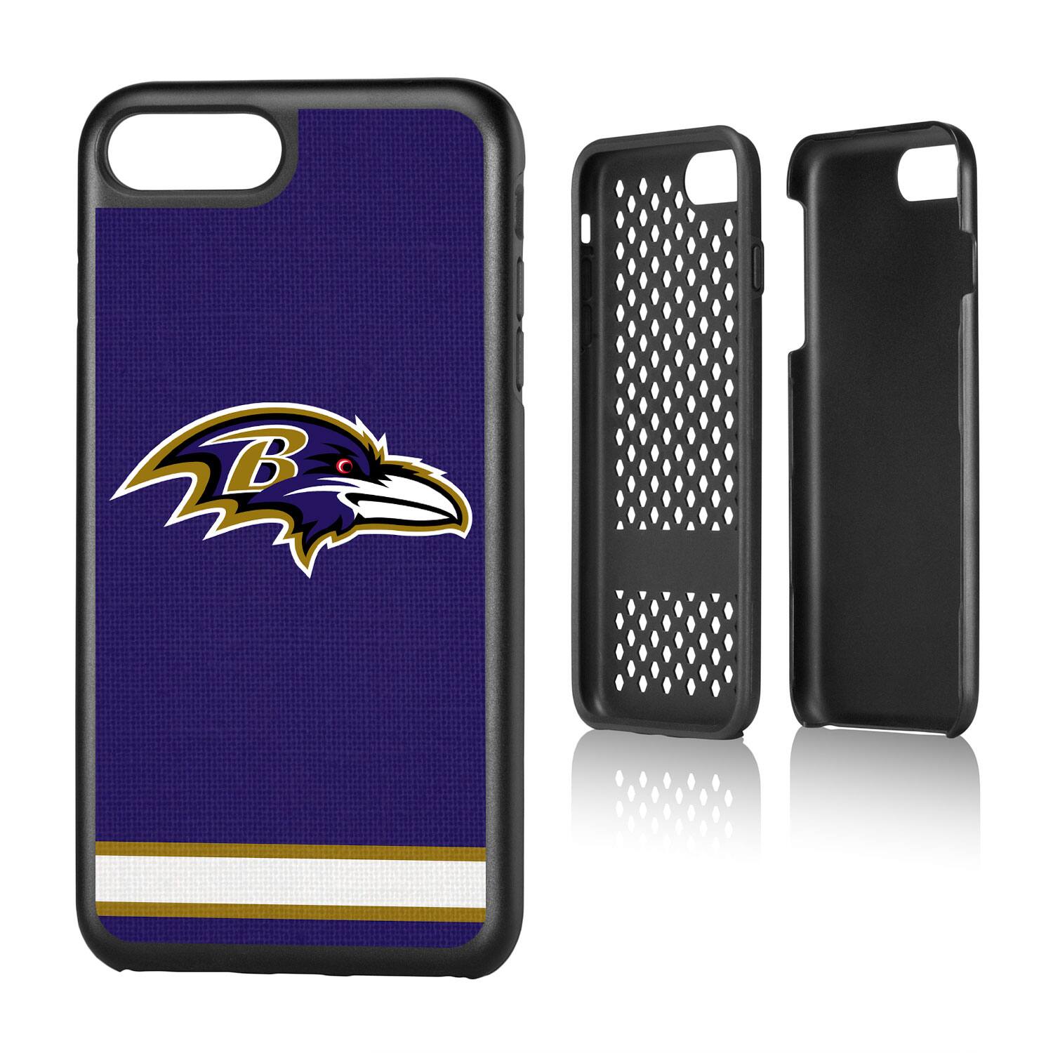 Alt View 3. Keyscaper - Baltimore Ravens iPhone Rugged Stripe Design Case - 15 Pro Max - Multicolor.