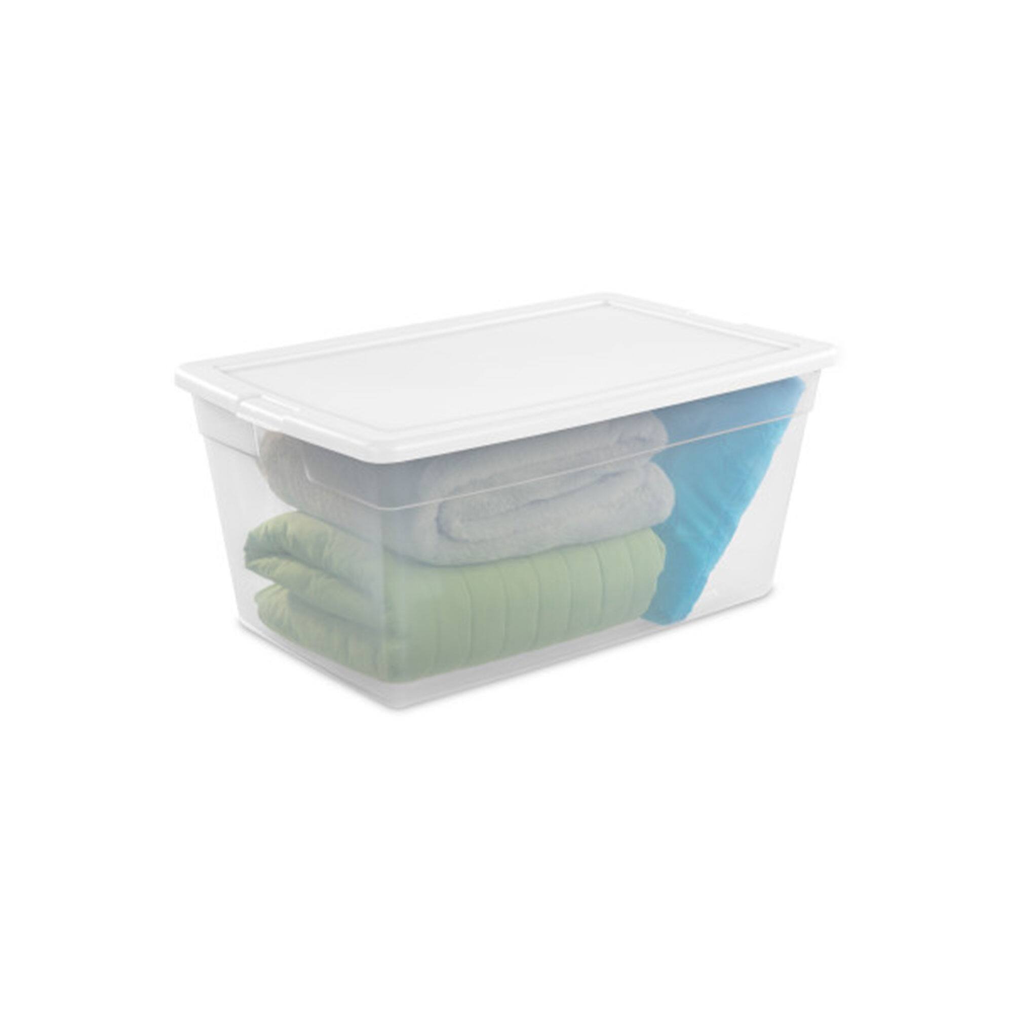 Alt View 7. Sterilite - Sterilite 90 Quart Storage Box Container with Clear Base & White Lid, (12 Pack).