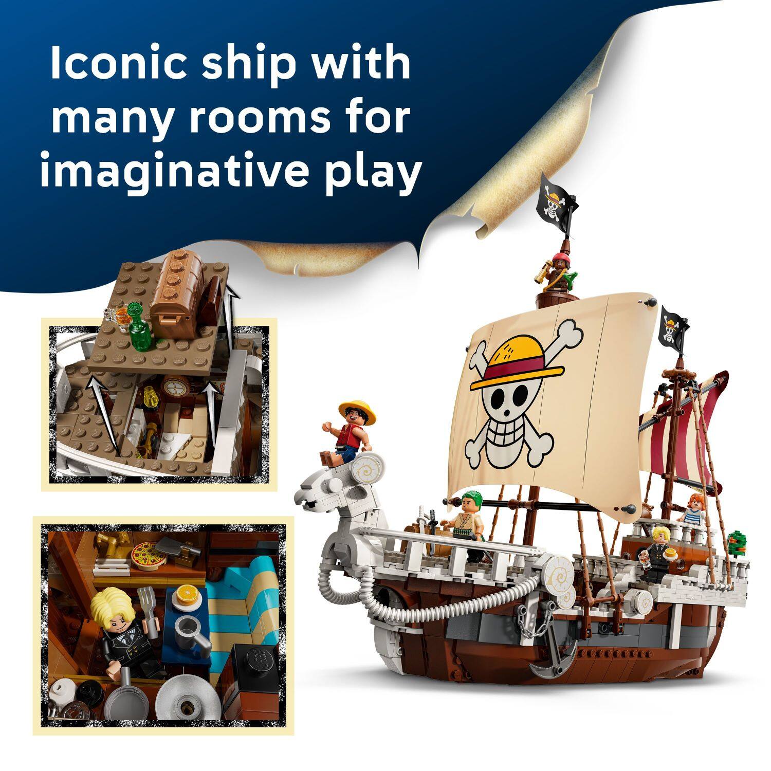 Iconic ship with many rooms for imaginative play