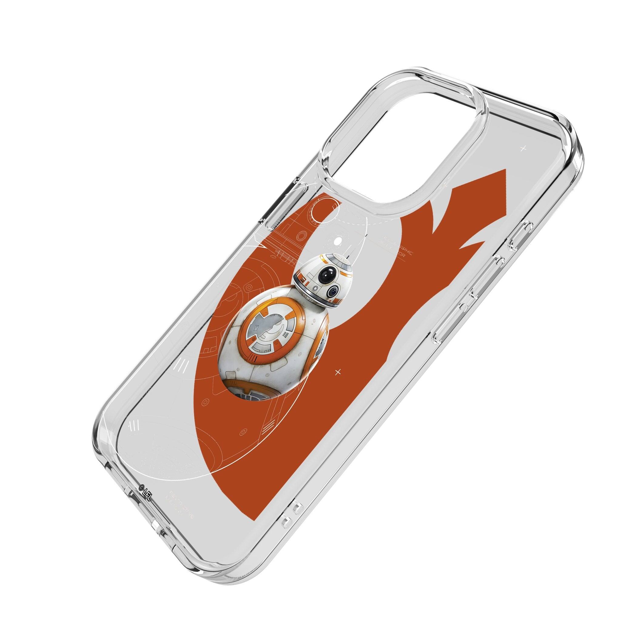 Angle. Keyscaper - Star Wars: The Force Awakens FactionTech Clear Phone Case - Apple iPhone 16 Plus - BB-8.