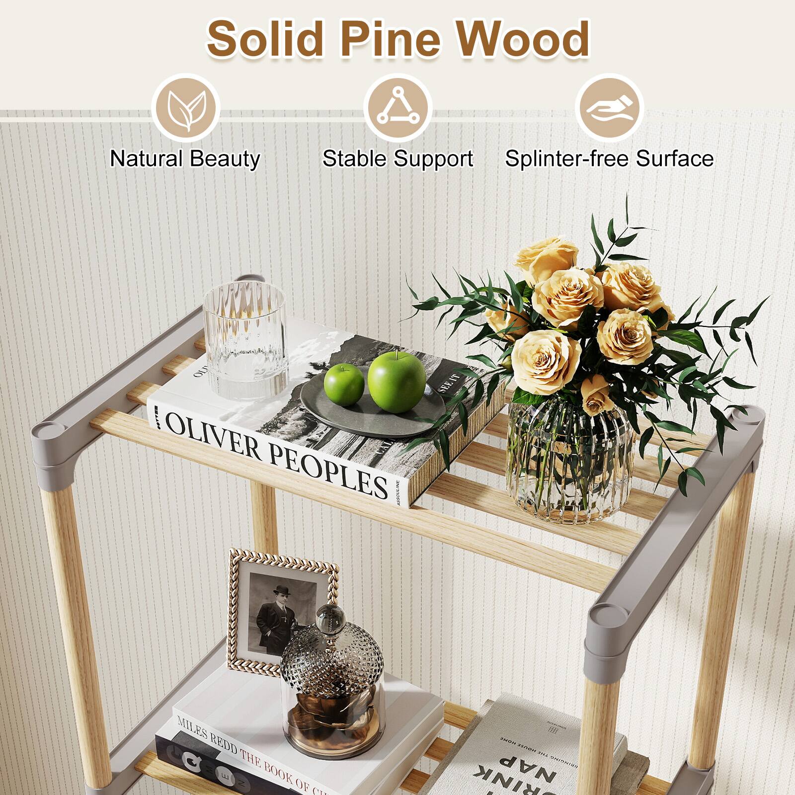 Solid Pine Wood  
Natural Beauty  
Stable Support  
Splinter-free Surface  

OLIVER PEOPLES  
MILES REDD THE BOOK OF C...
