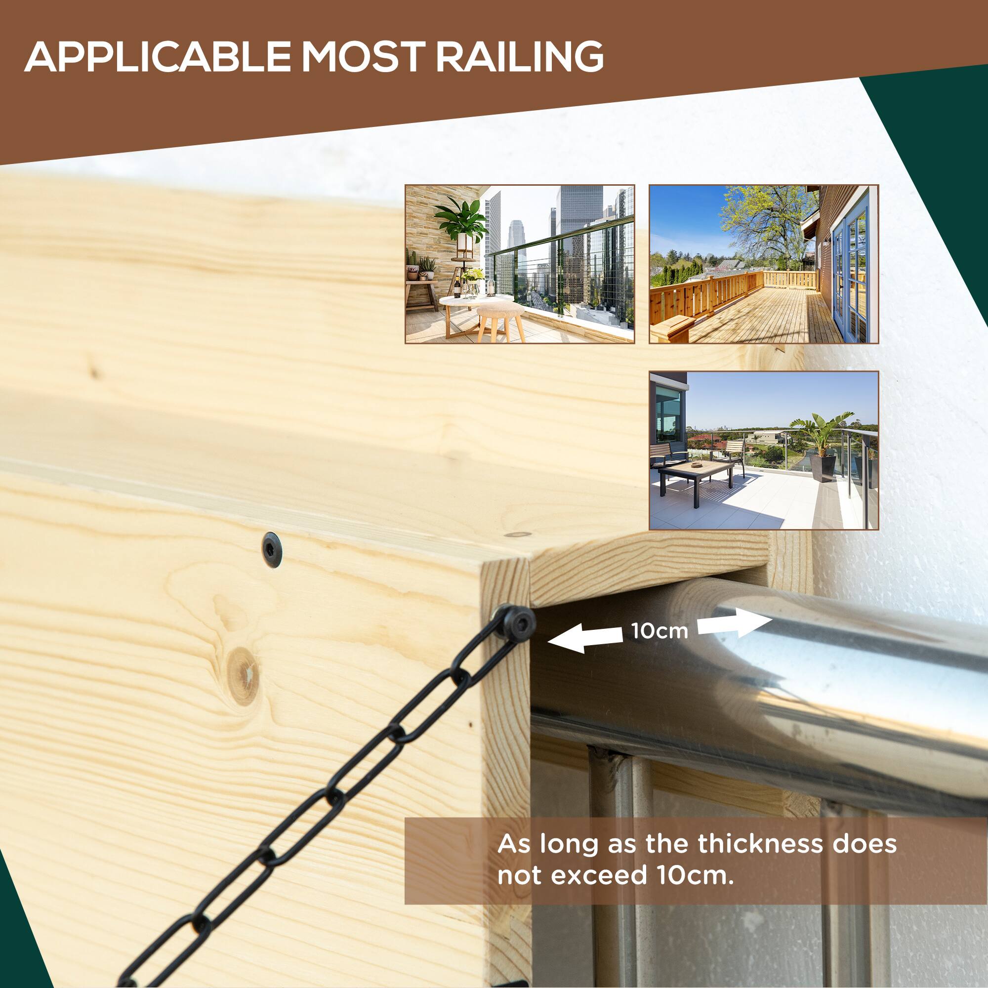 APPLICABLE MOST RAILING

As long as the thickness does not exceed 10cm.
