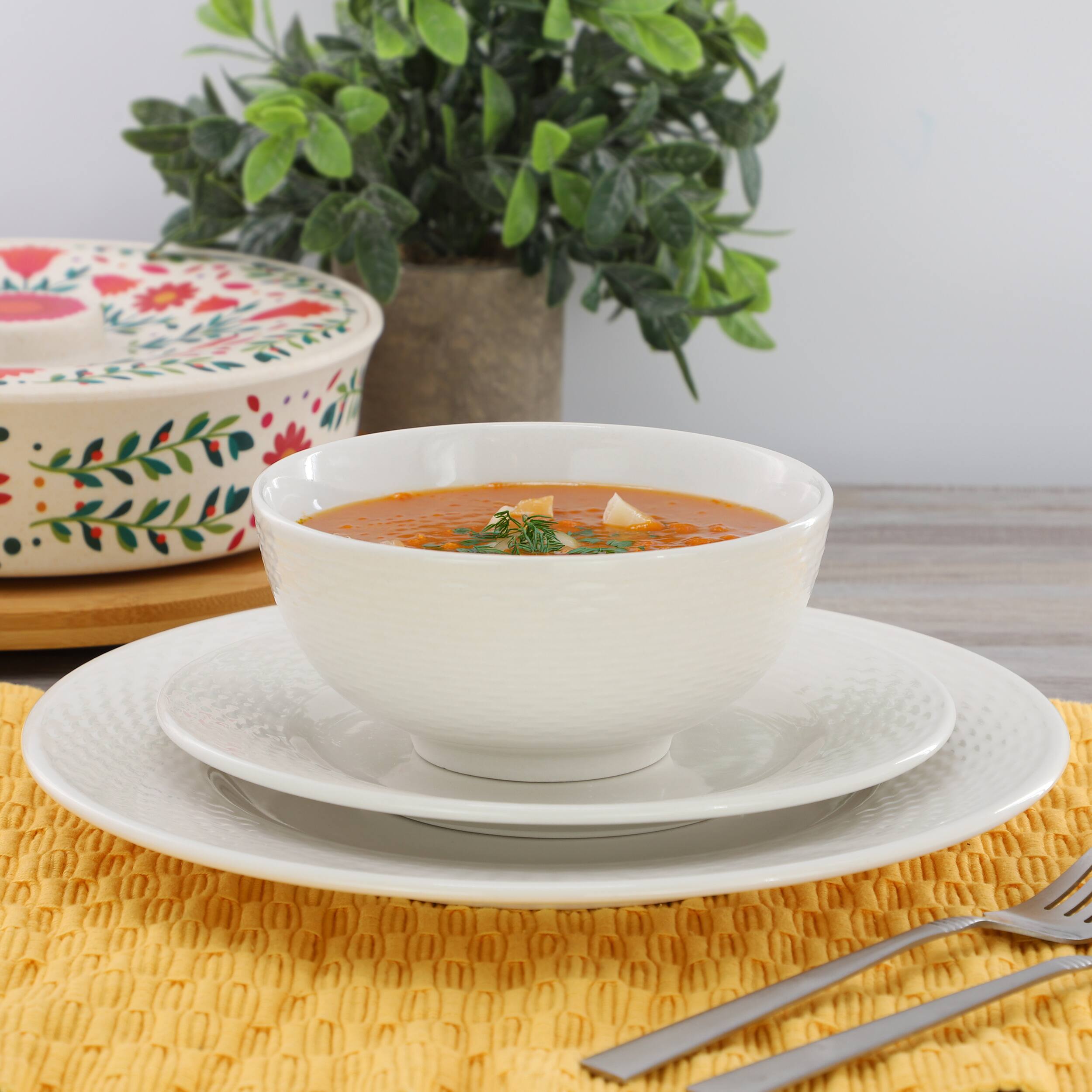 Alt View 3. Elama - Elama Fiona 18 Piece Stoneware Dinnerware Set in White - White.