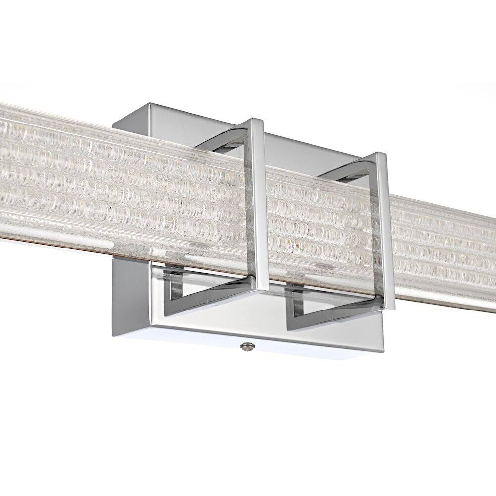 Angle. Living District - Ivaan 31 Inch Led Wall Sconce In Chrome - Chrome.