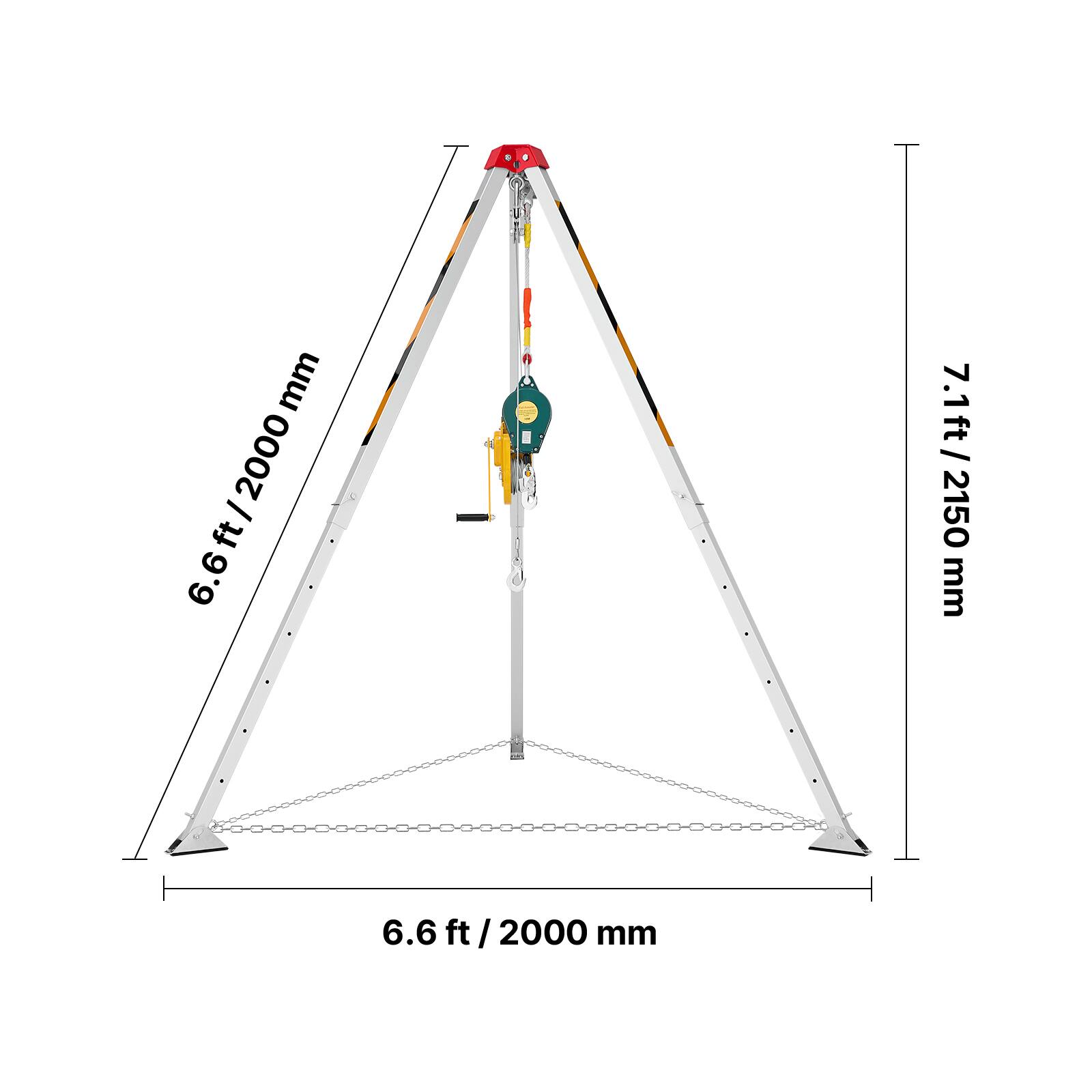 6.6 ft / 2000 mm  
7.1 ft / 2150 mm