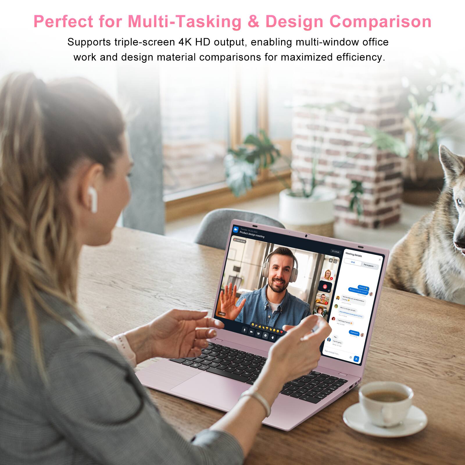 Perfect for Multi-Tasking & Design Comparison  
Supports triple-screen 4K HD output, enabling multi-window office work and design material comparisons for maximized efficiency.