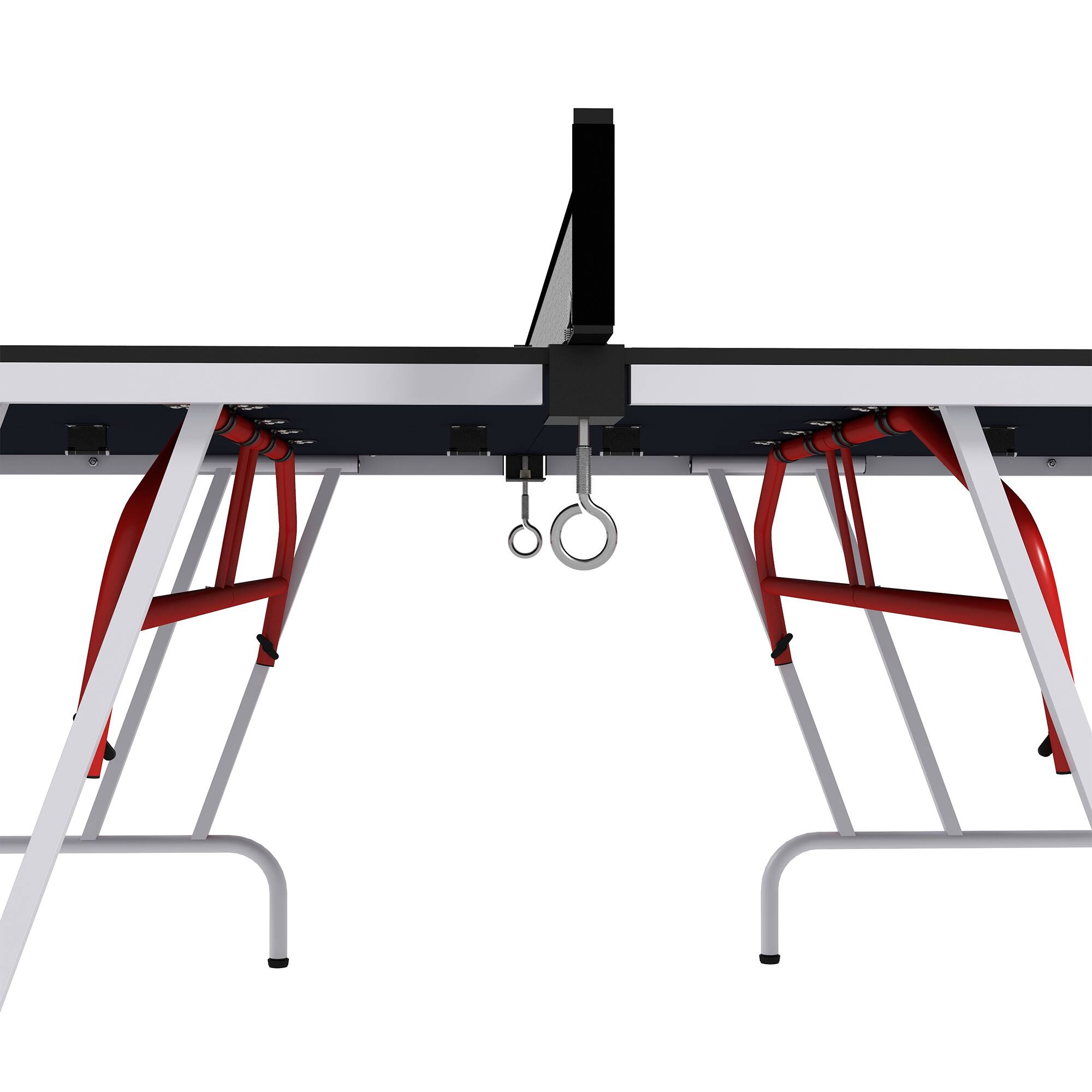 Alt View 8. Soozier - Full Size Ping Pong Table, Folds into Quarters, Portable Table Tennis Table with Net, Paddles, Balls, MDF - Charcoal Gray.