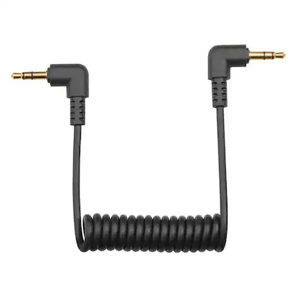 Front. Olympus - 3.5mm Auxiliary Audio Cable for External Recording, Video Production, and Camera Connectivity - Black.