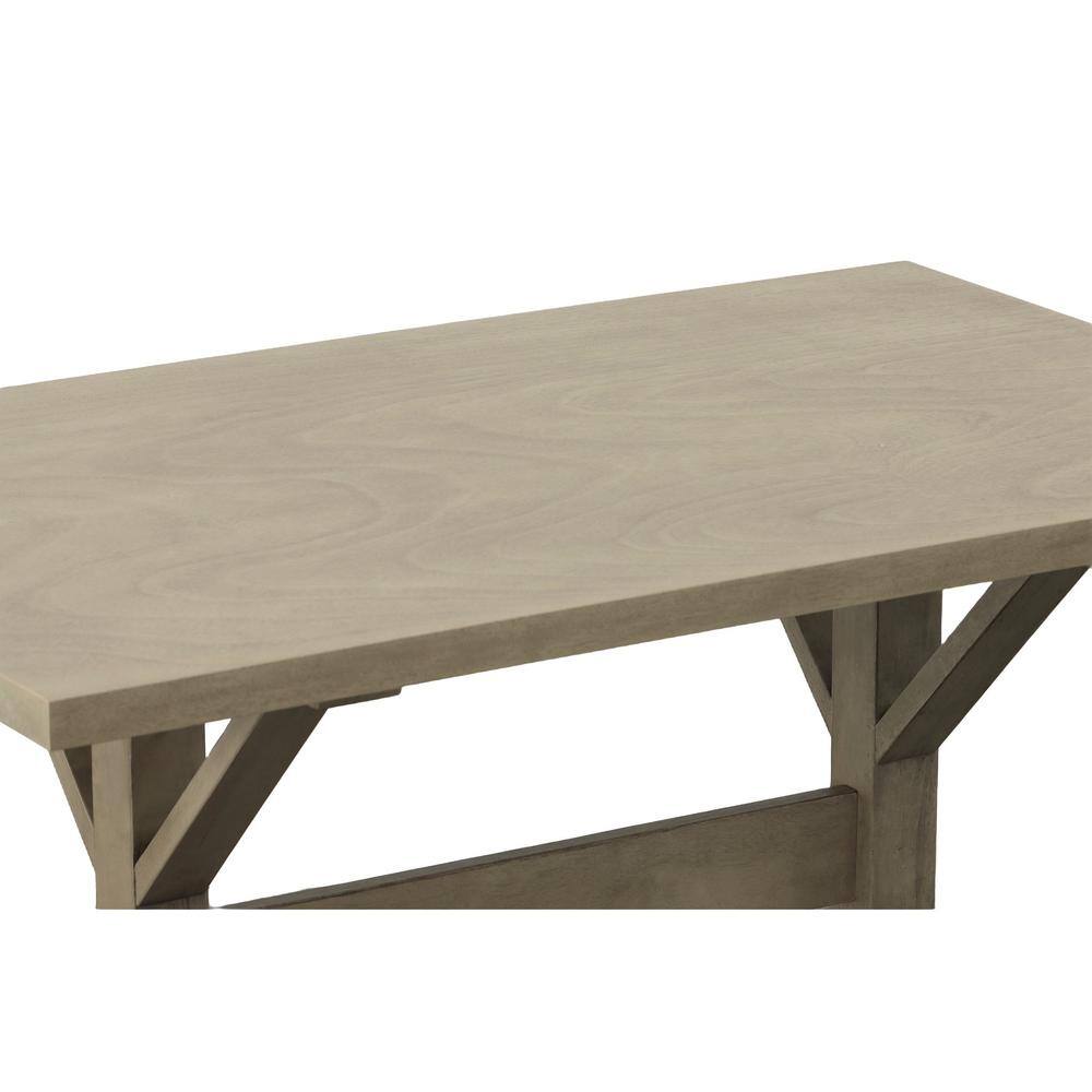 Alt View 3. Carolina Chair & Table - Florence Trestle Table - Weathered Gray - Grey.