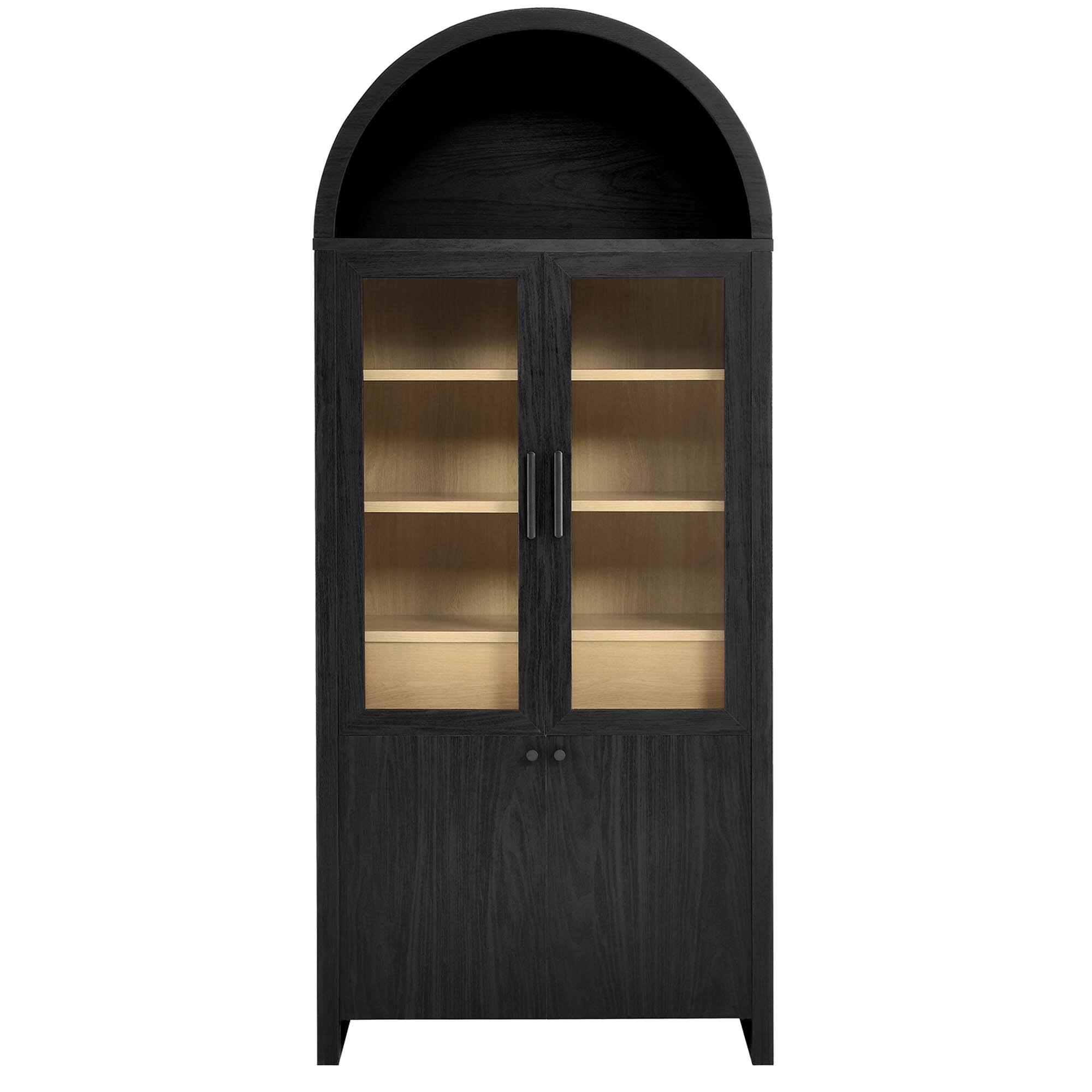 Alt View 5. Modway - Evie Arched Tall Display Cabinet by Modway - Black Oak.