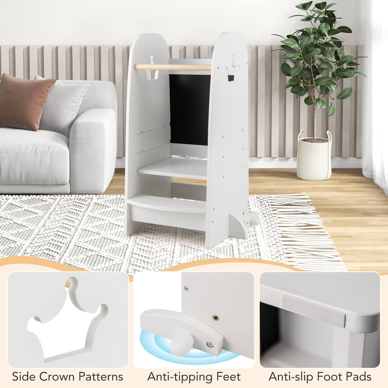 Side Crown Patterns  
Anti-tipping Feet  
Anti-slip Foot Pads